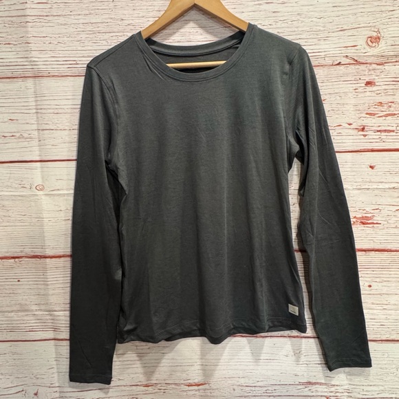 Vuori Long Sleeve Lux Crew Tee in Charcoal Heather Sz M - Picture 2 of 7